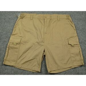 KingSize Shorts Mens 46x8 Cargo Pockets Khaki Beige Camping Hiking Elastic Waist